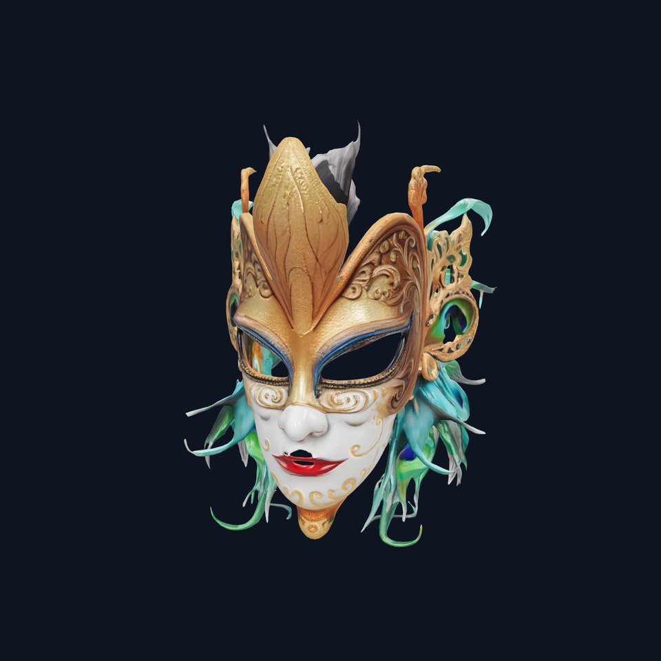 Intricate Venetian Carnival Mask Model Pack