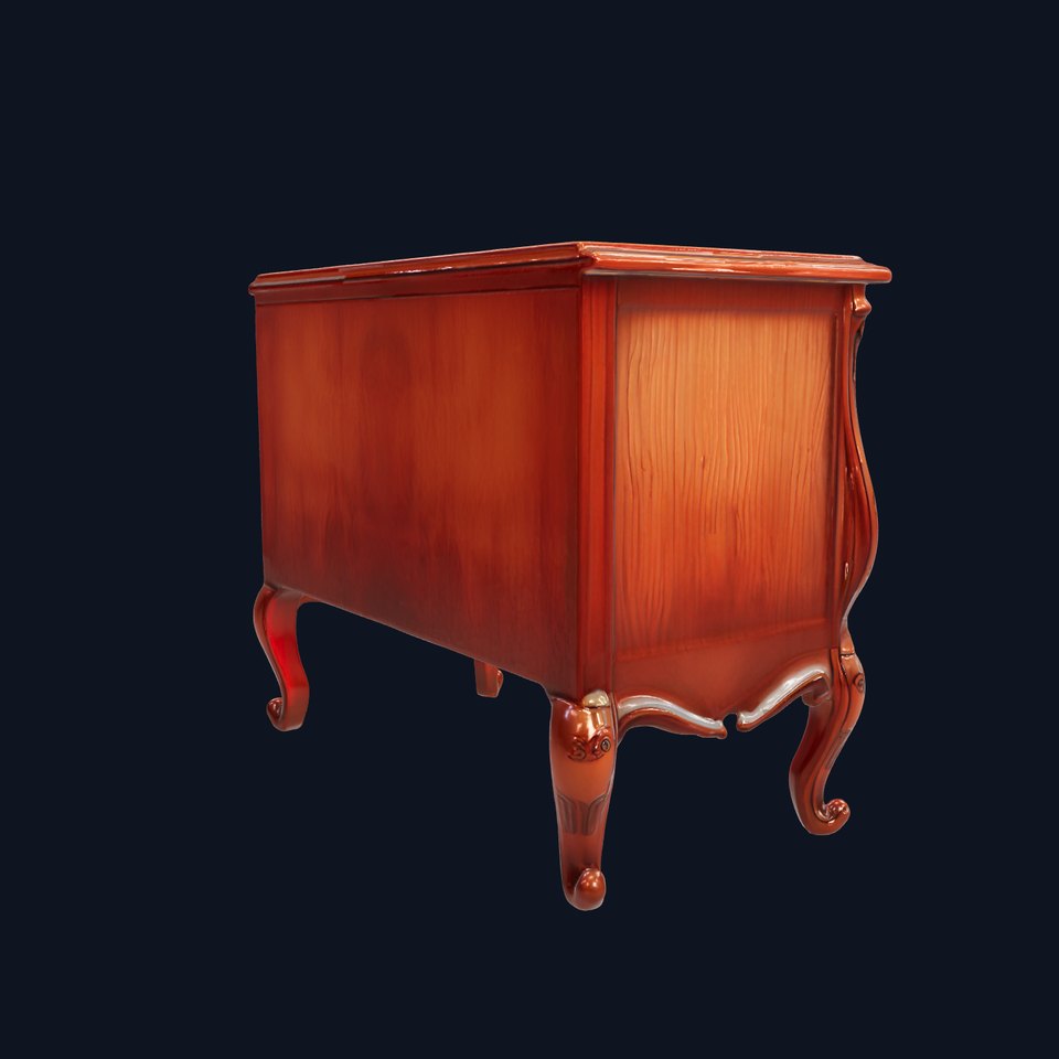 Antique Wooden Drawer Cabinet Model Pack