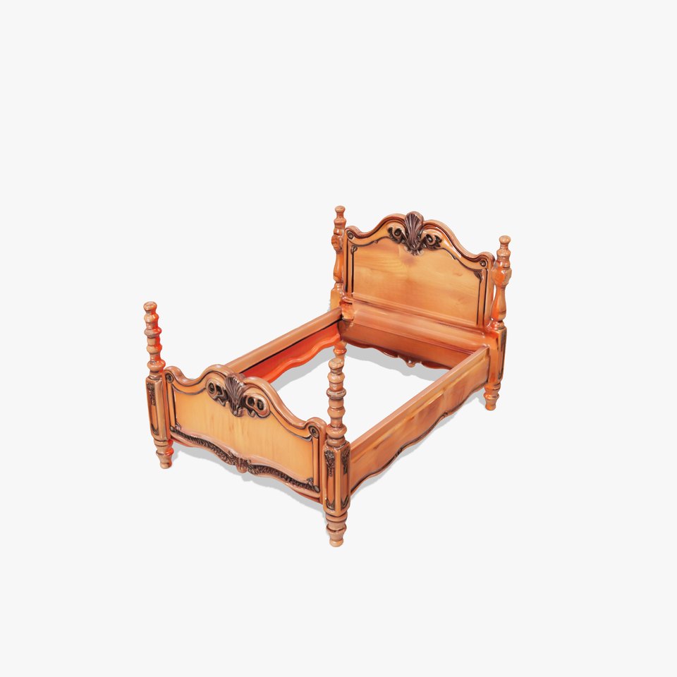 Antique Wooden Bed Frame Model Pack