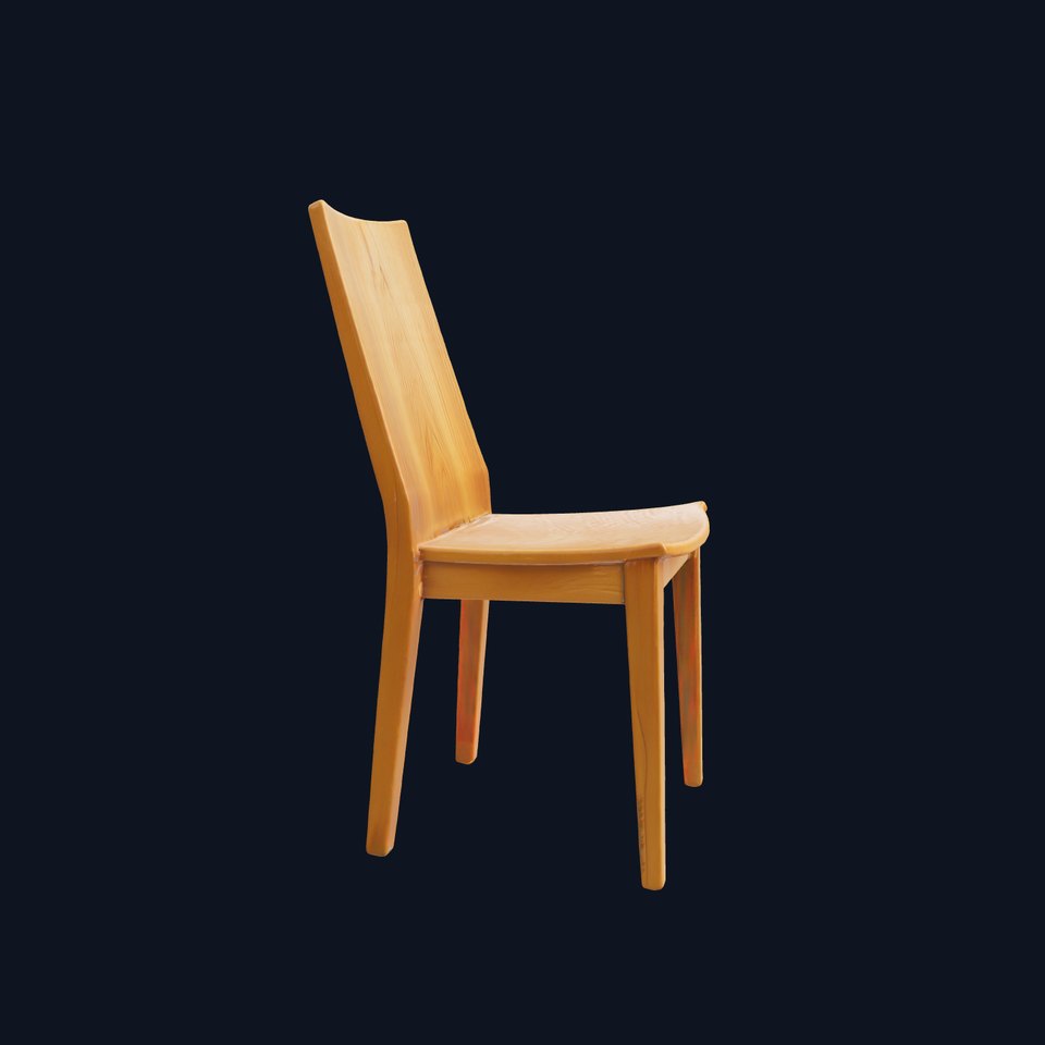 Modern Wooden Chair D Model Pack