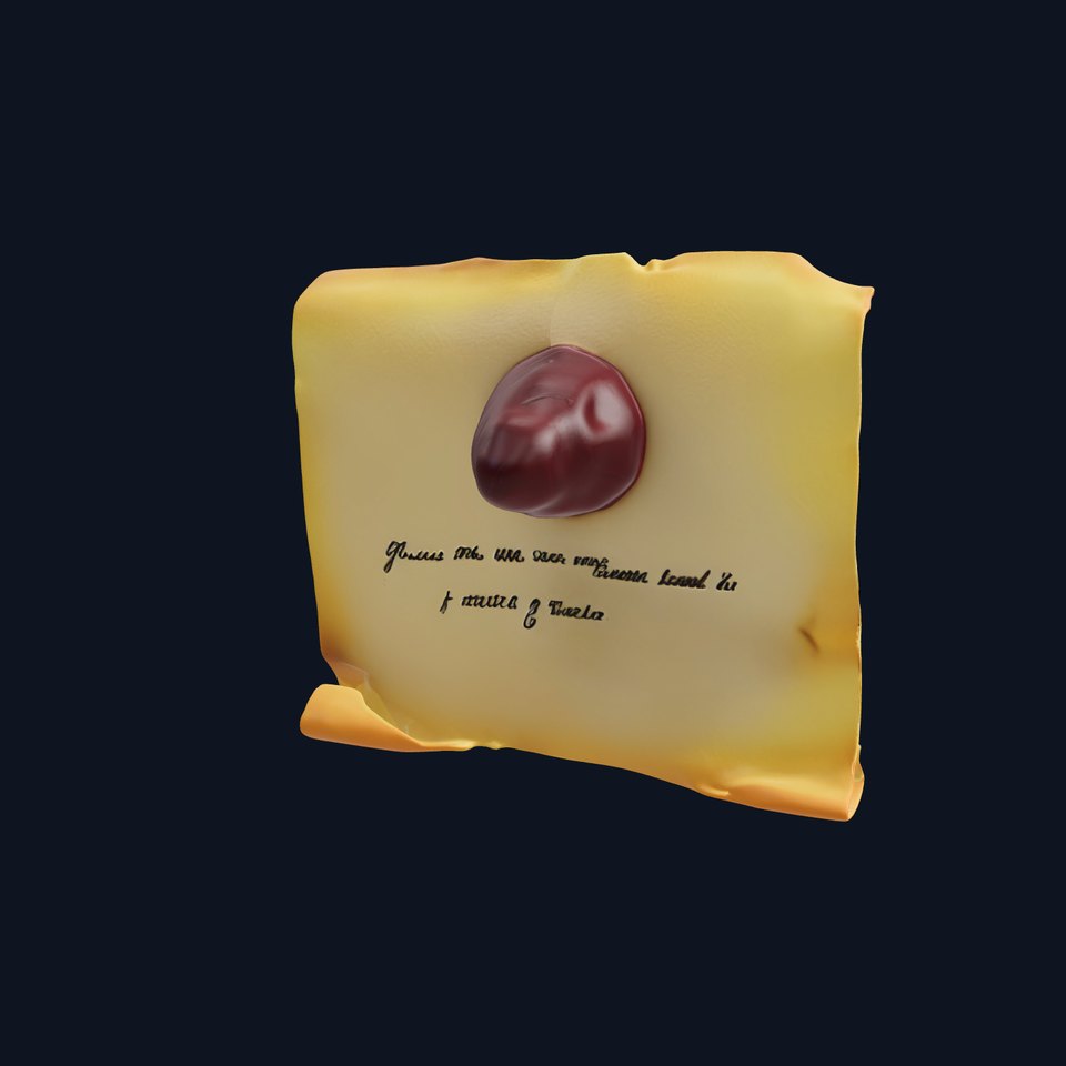 Antique Scroll with Wax Seal Model Pack