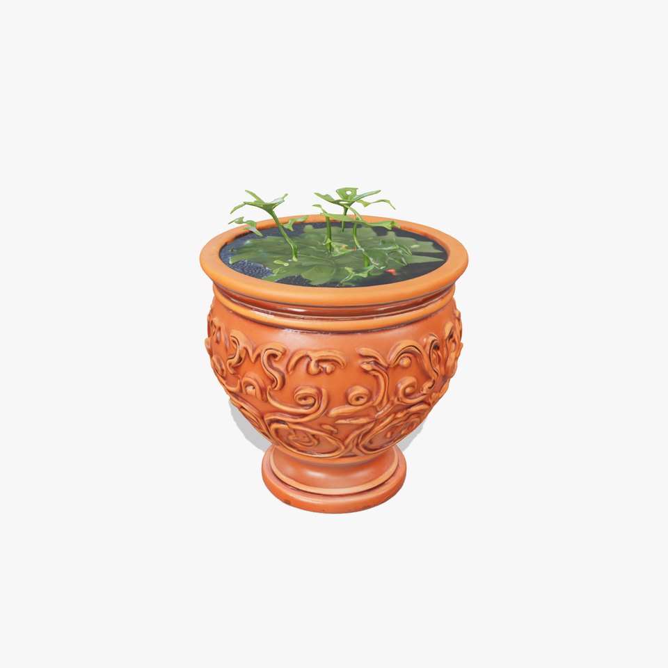 Decorative Terracotta Planter Model Pack
