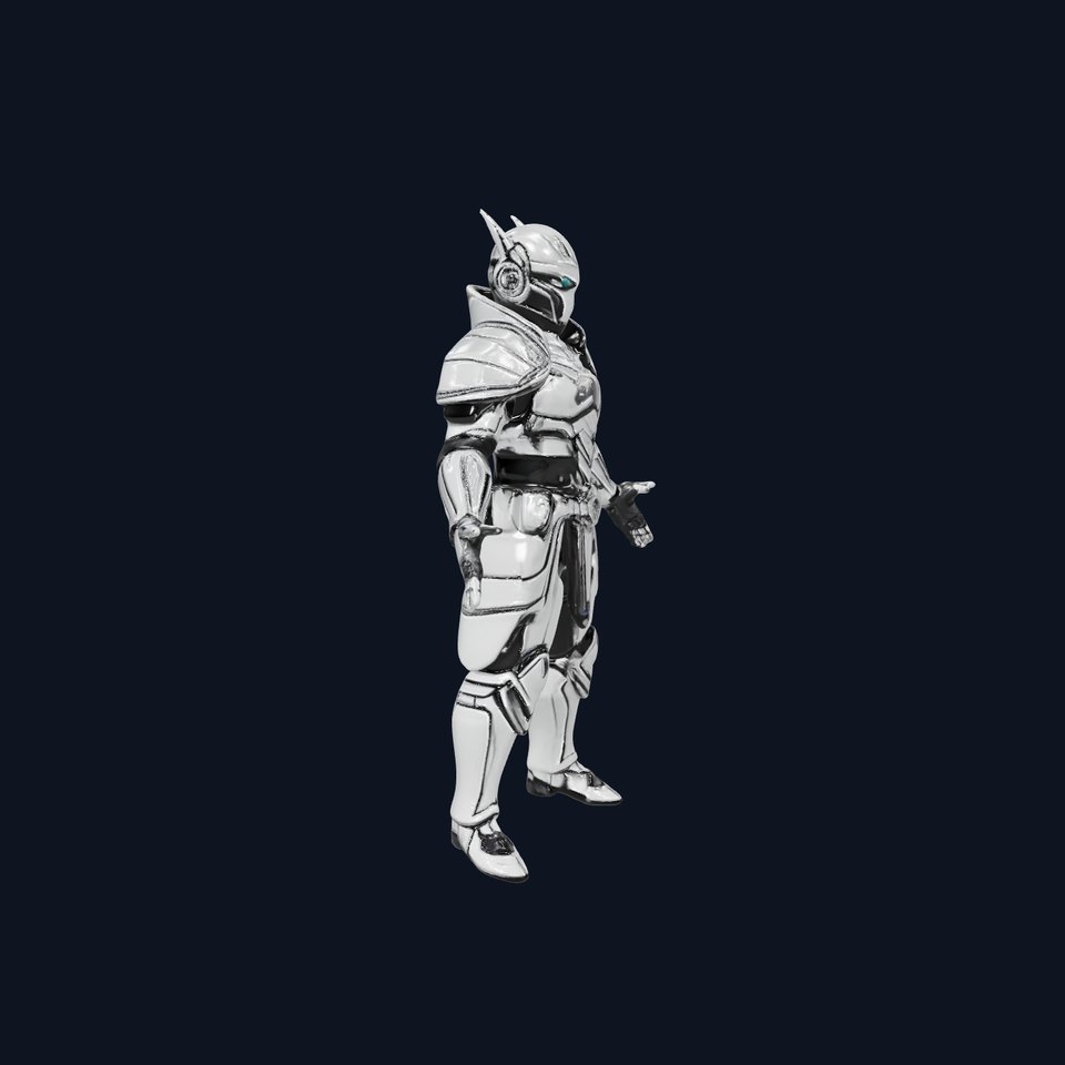 Cyber Warrior Knight  Futuristic Armor D Character Model