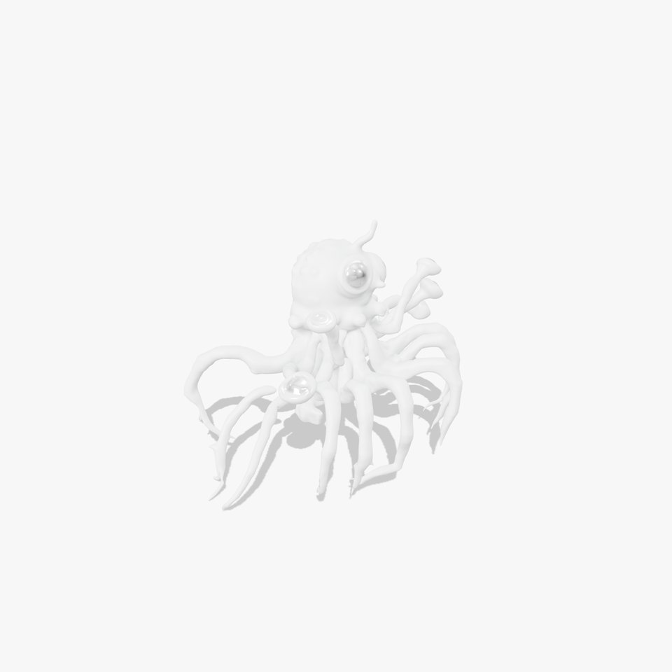 Alien Cephalopod Creature model pack with detailed tentacles and textures