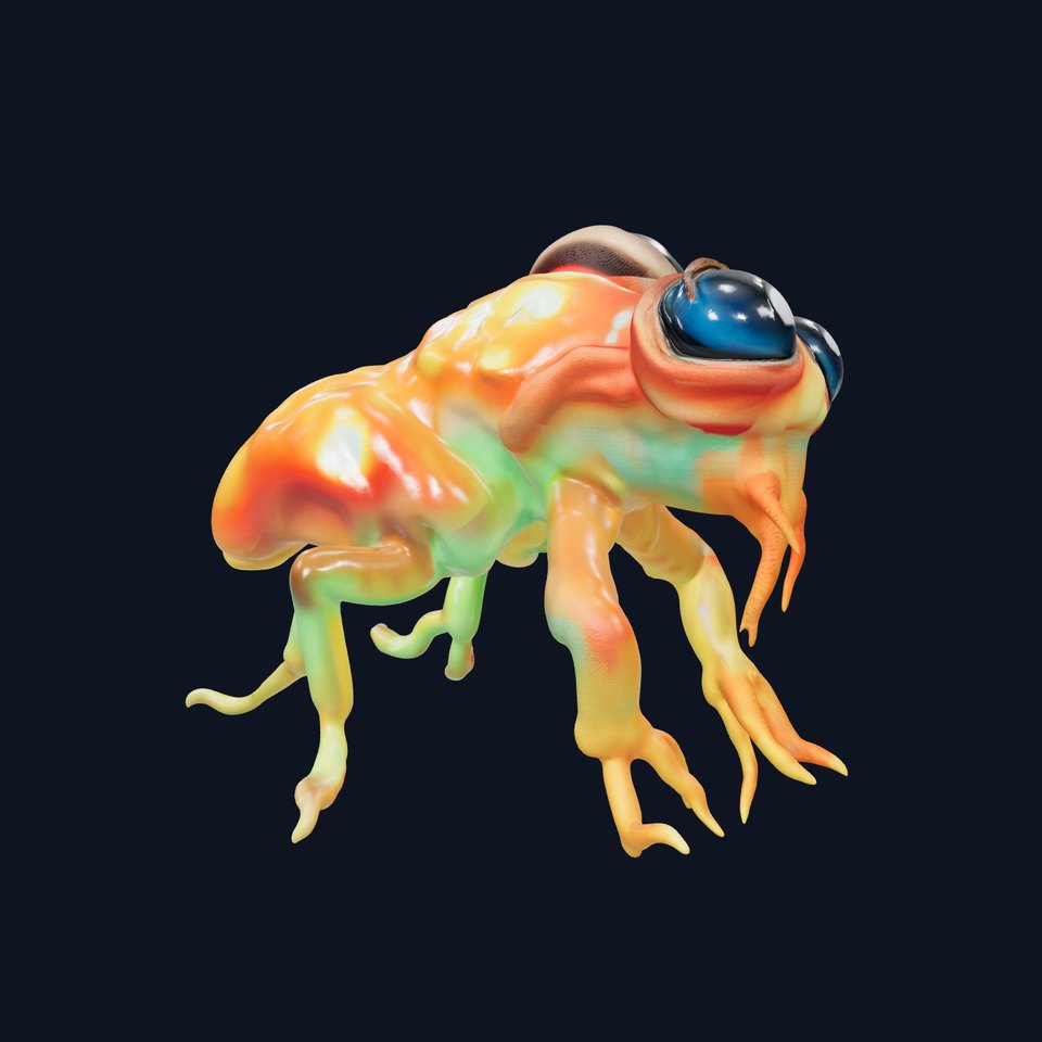 Colorful Alien Creature D Model Pack