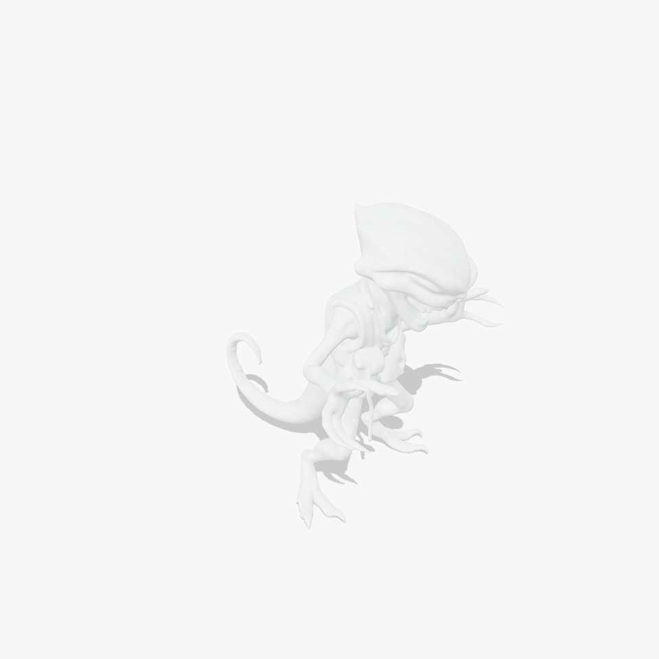 Alien Warrior with Tactical Gear and Fierce Expression  Fully Rigged D Model