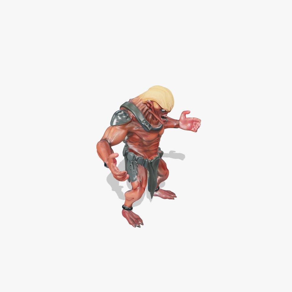 Fierce Orc Warrior D Model  Game Ready  Fully Rigged