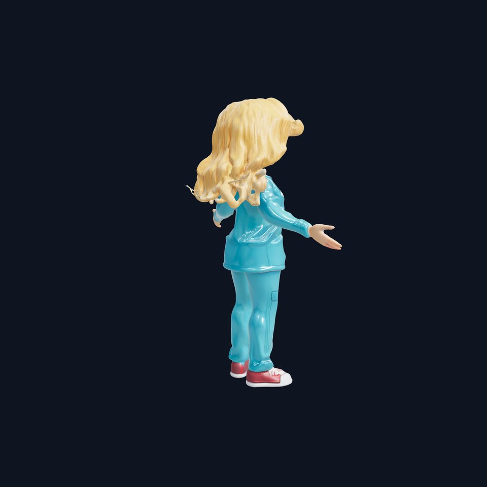 Animated Cheerful Nurse Character Model with PBR Textures