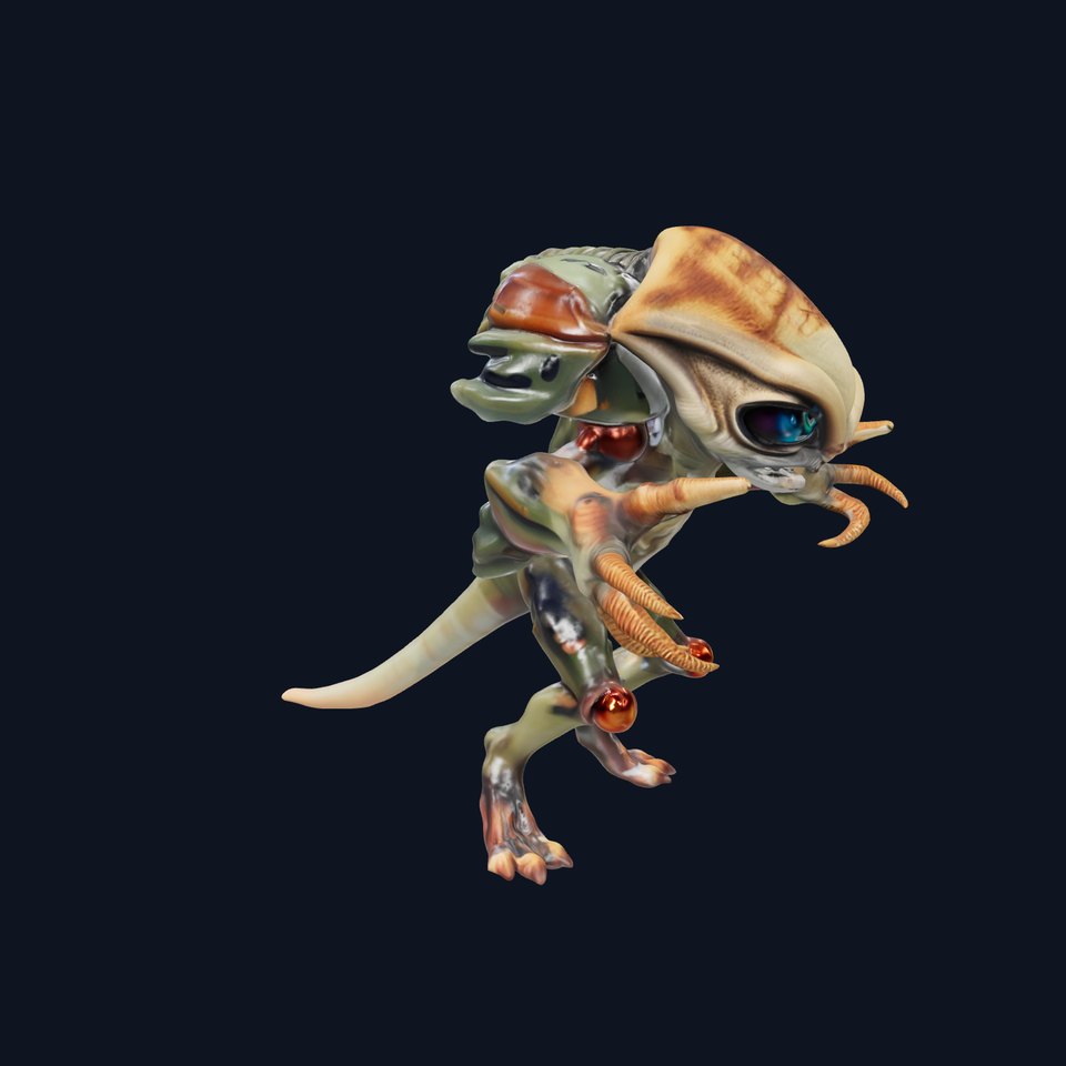 Alien Warrior  HighDetail Rigged D Character Model