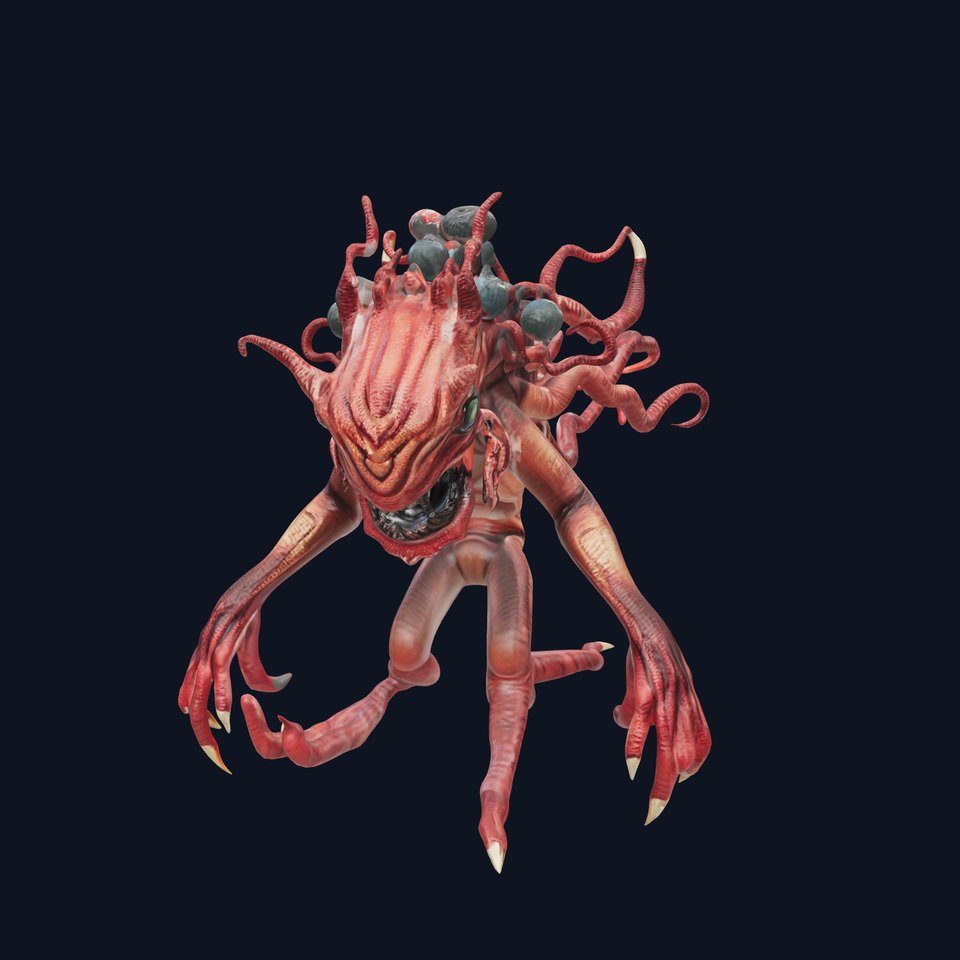Alien Creature Model Pack with Tentacles and Eyes