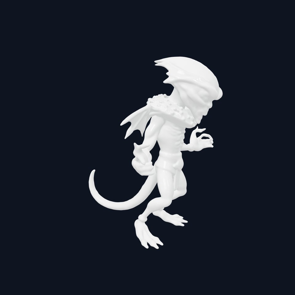 Gargoyle Warrior D Model with PBR Textures and Mixamo Rig Compatibility