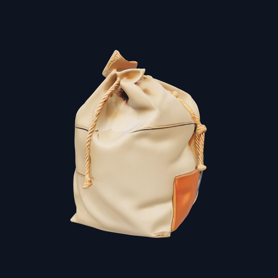 Canvas Drawstring Bag D Model Pack