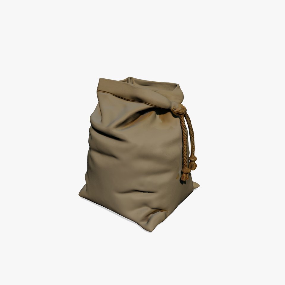 Canvas Drawstring Bag D Model Pack