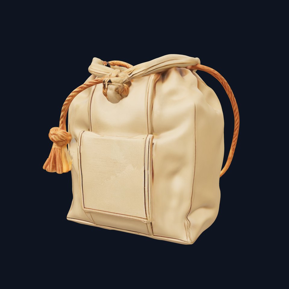 Drawstring Canvas Bag D Model Pack