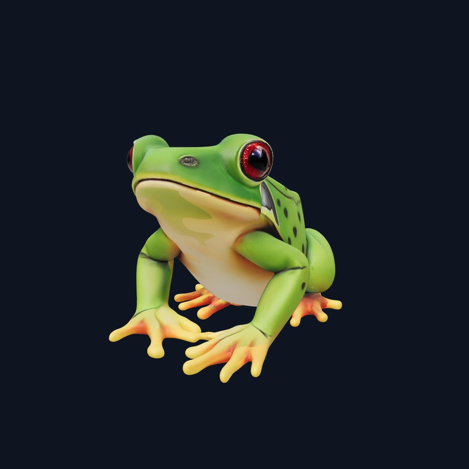 Realistic Green Tree Frog Model Pack