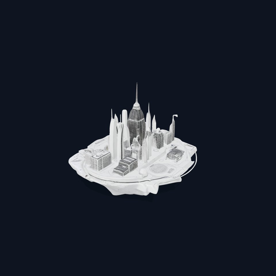 Futuristic Floating City Model Pack