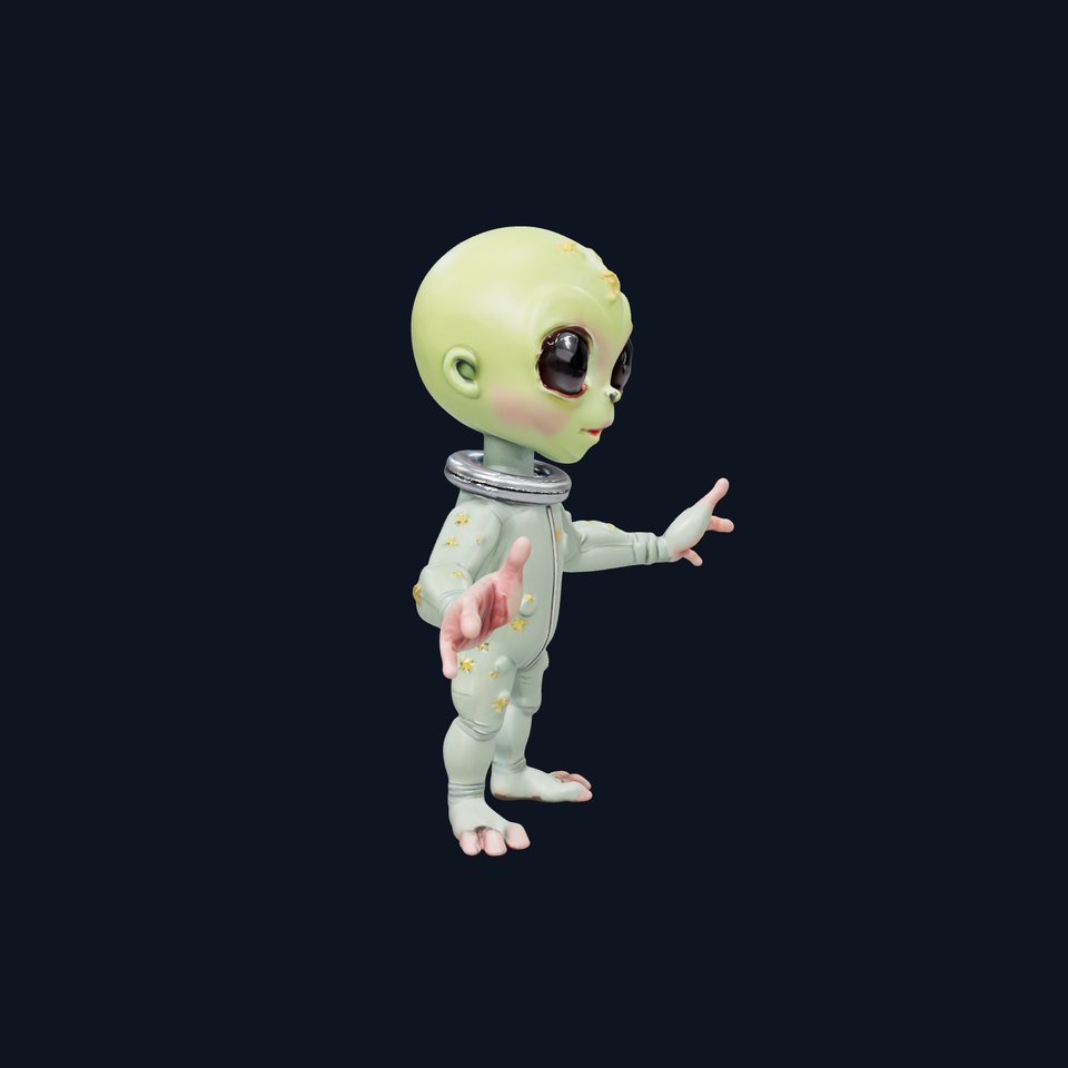 Starlight Alien Explorer  High Detail D Character Model