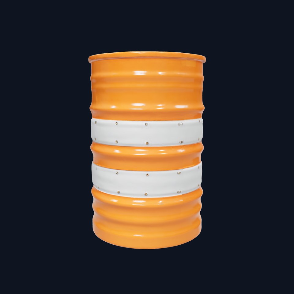 Orange Metal Barrel Model Pack for D Rendering and Gaming