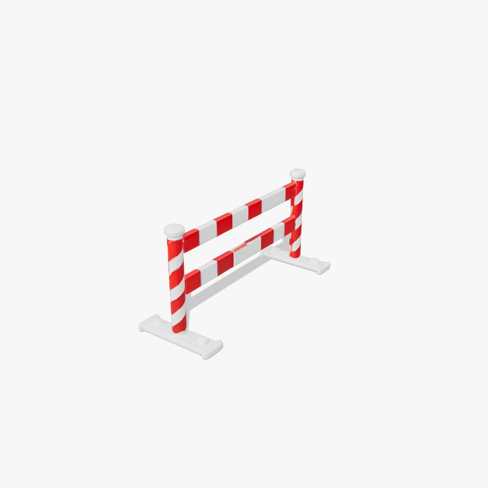 Red and White Traffic Barrier Model Pack