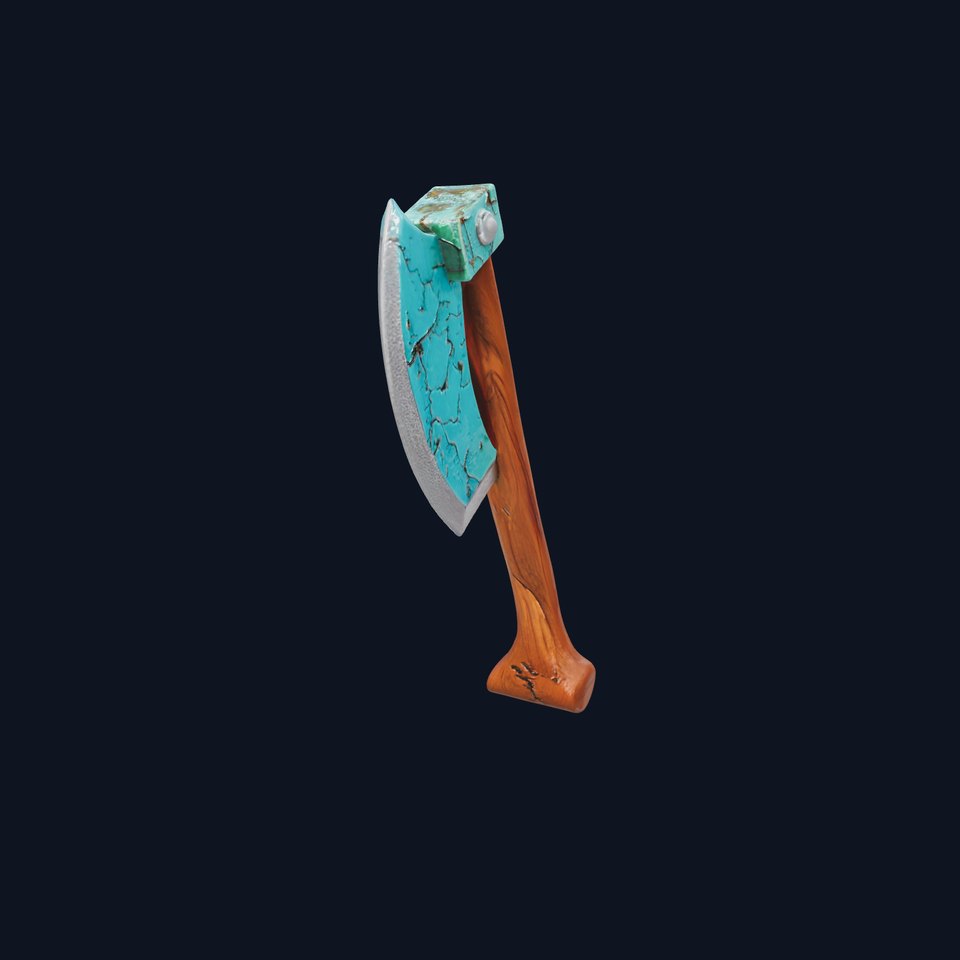 Turquoise Battle Axe Model Pack
