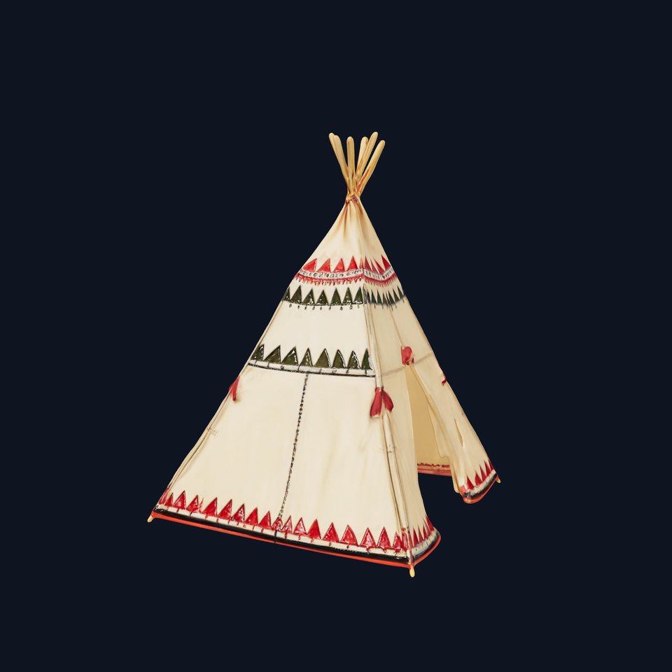 Colorful Teepee Tent D Model Pack