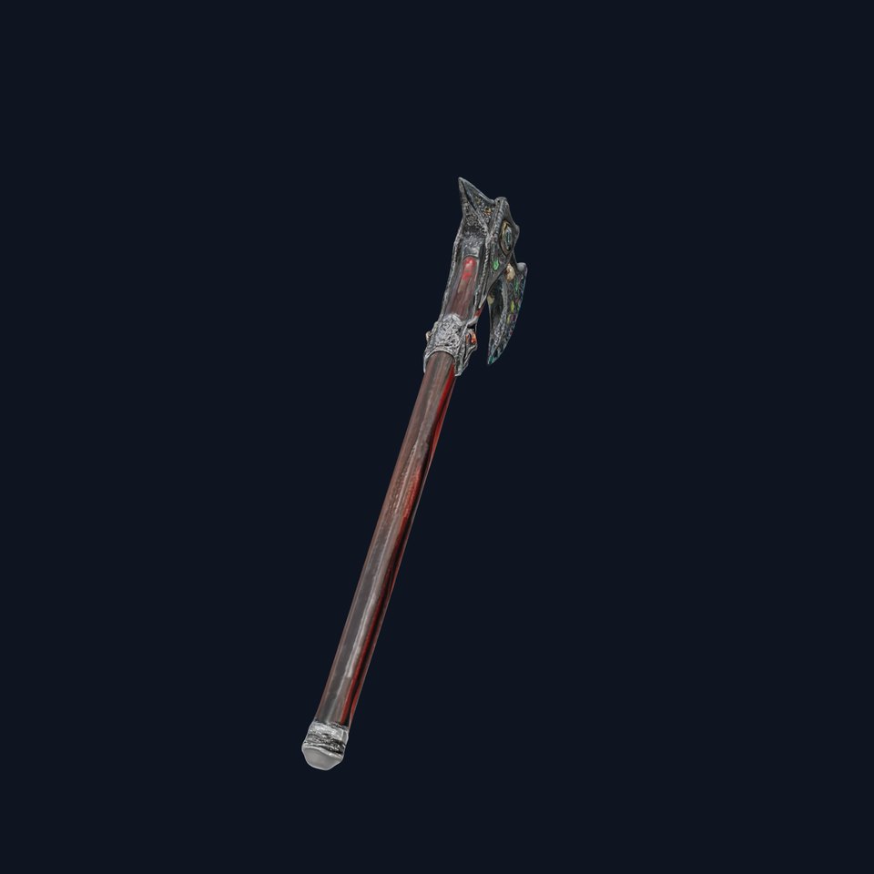 Fantasy GemStudded Battle Axe Model Pack