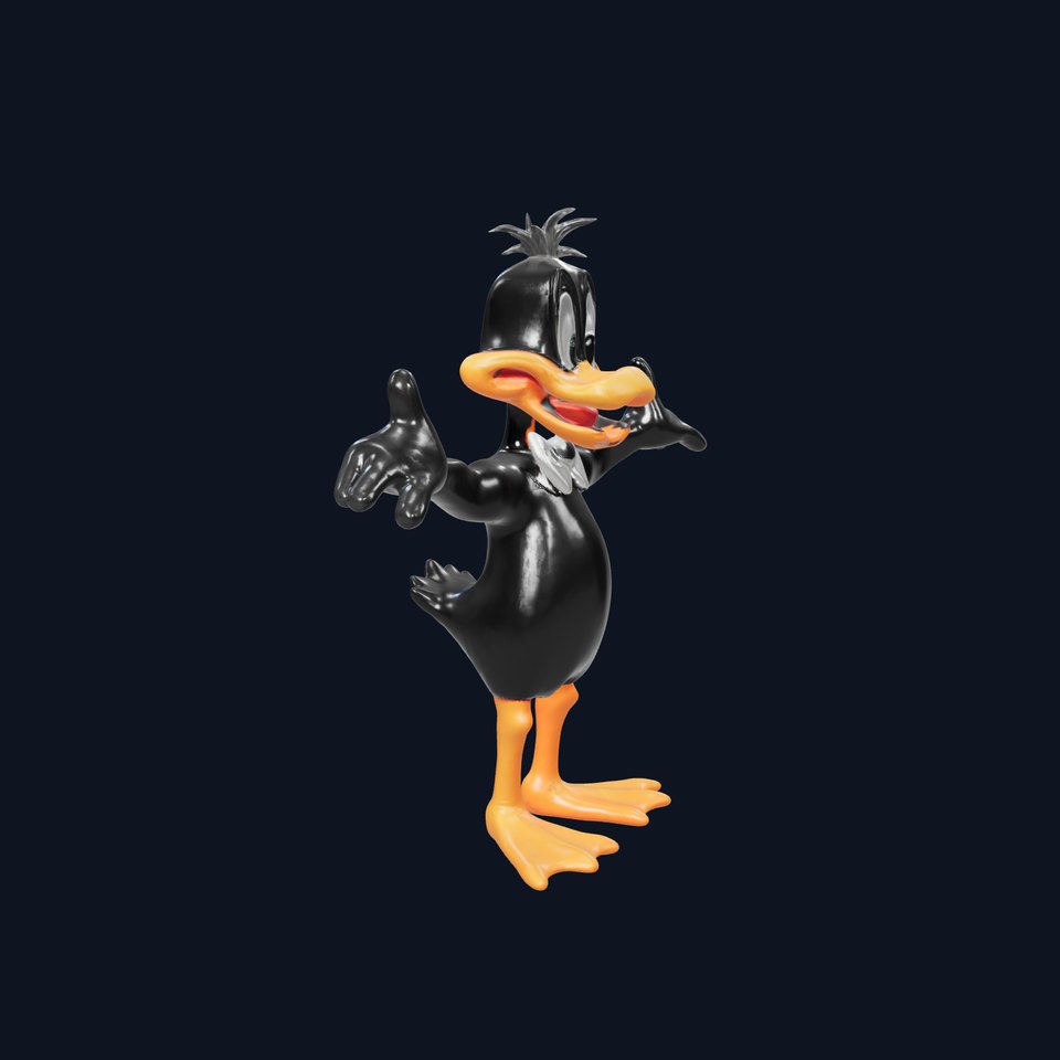 Cartoon Duck Character D Model  Rigged and Animatable