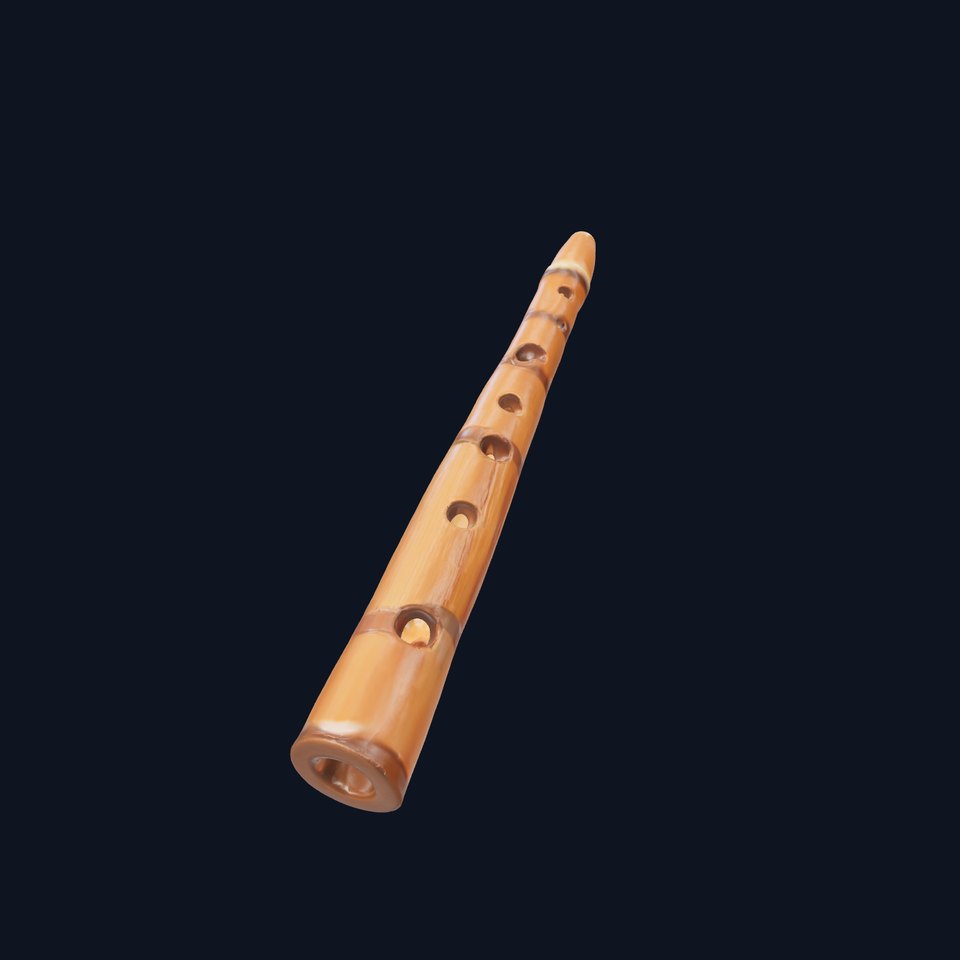 Traditional Bamboo Flute Model Pack