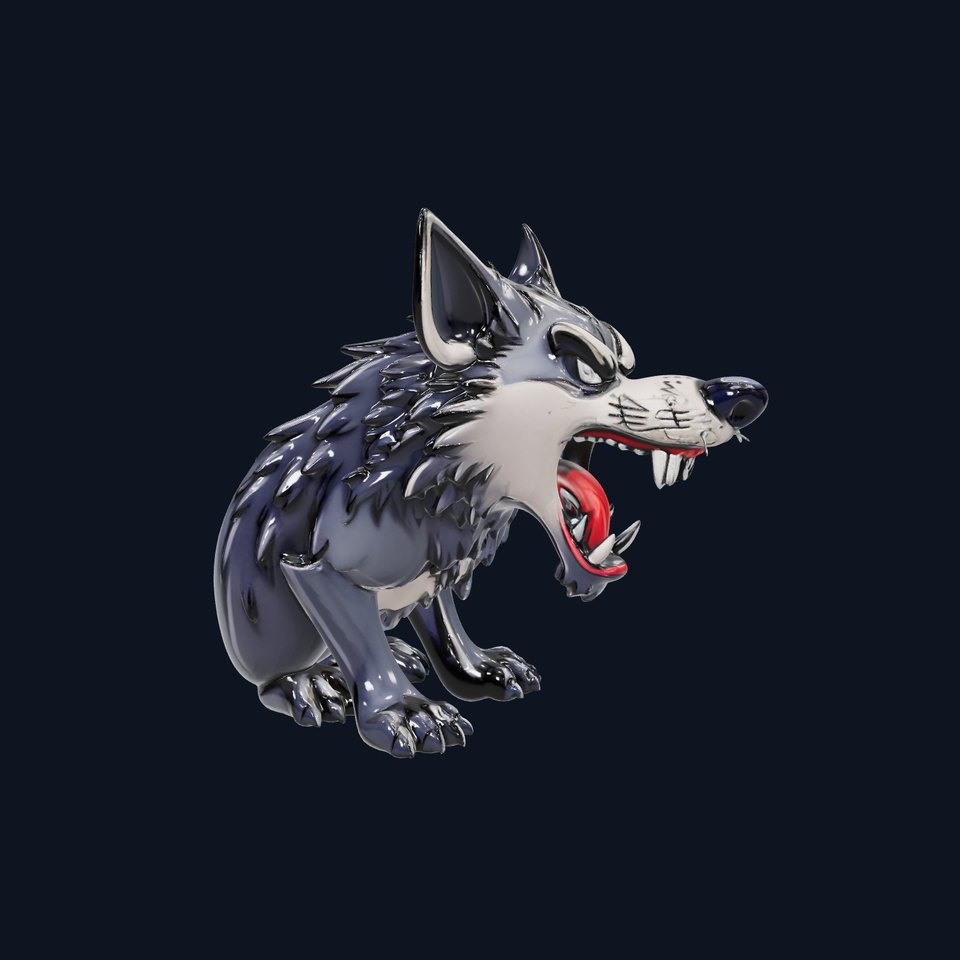 Fierce Cartoon Wolf Model Pack