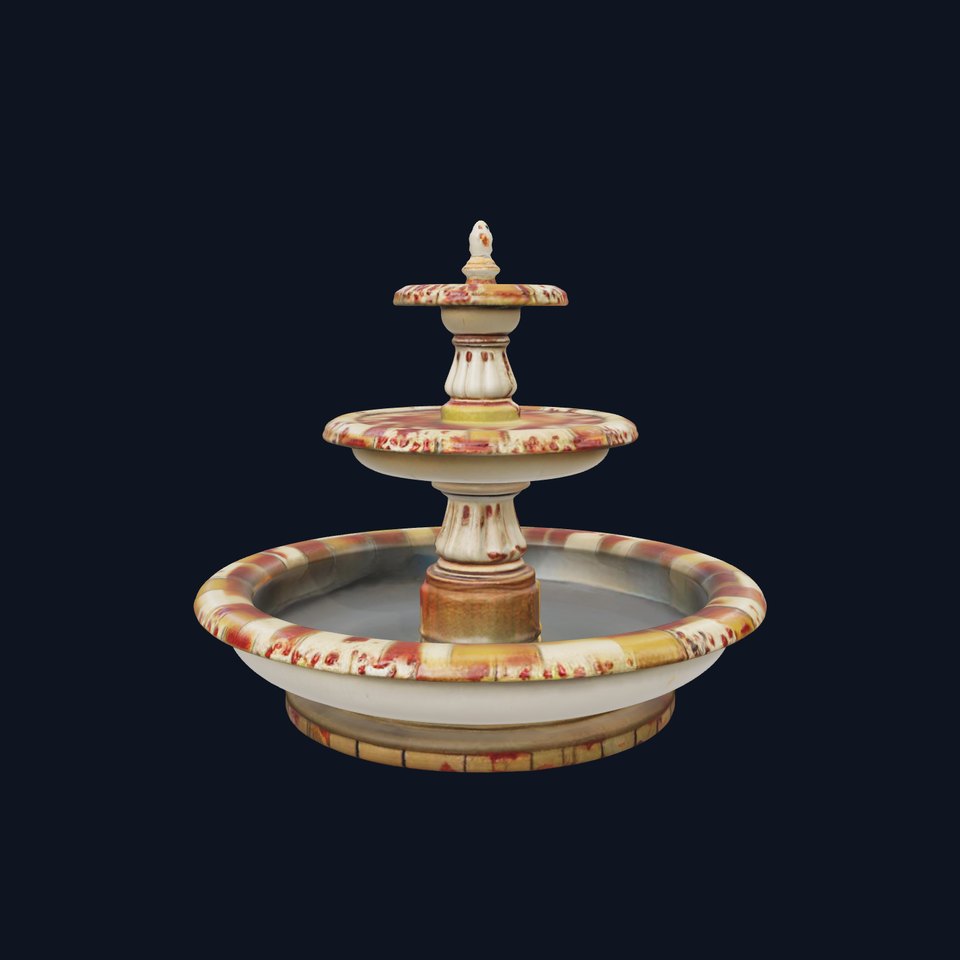 Ornate Stone Fountain Model Pack