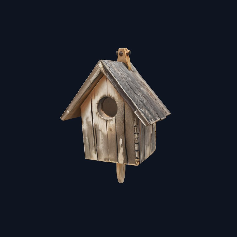 Weathered Wooden Birdhouse Model Pack