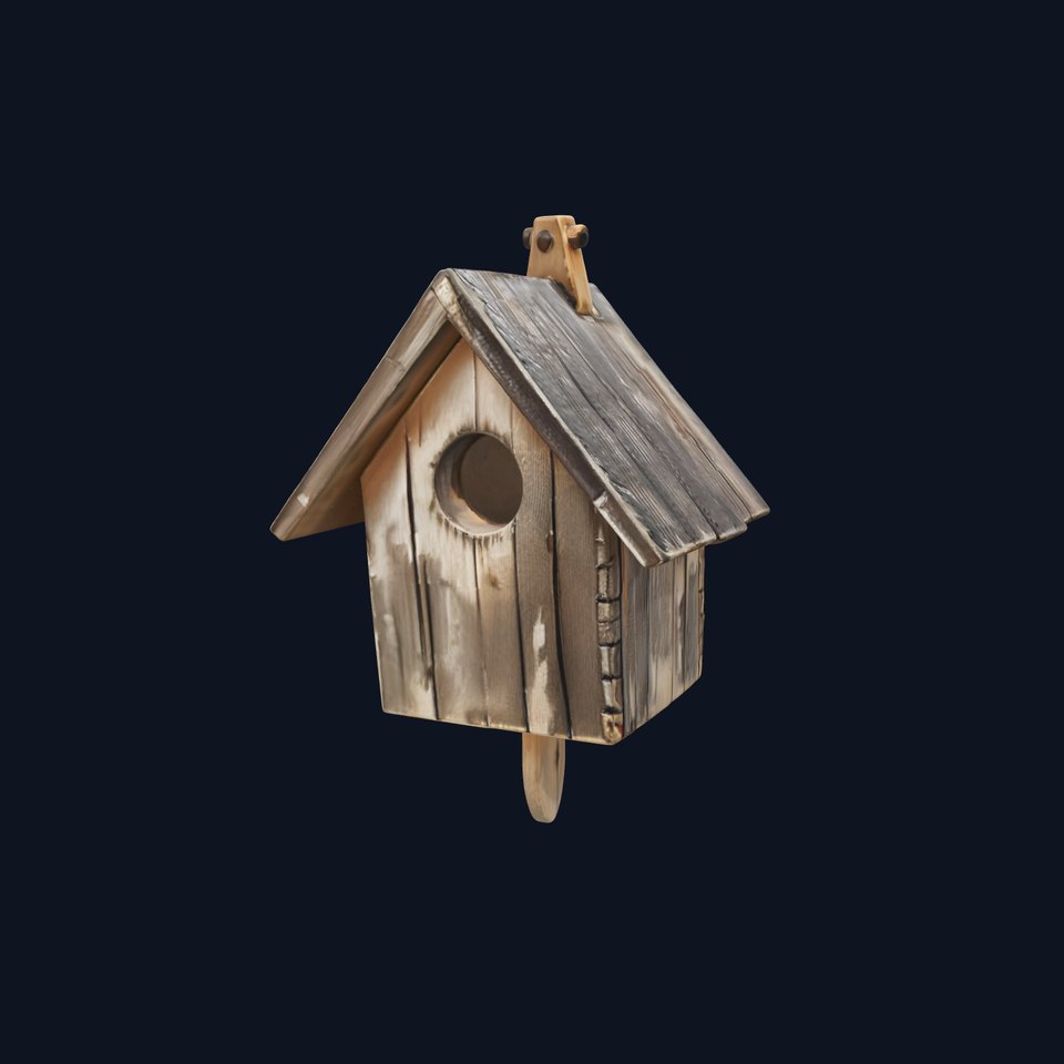 Rustic Wooden Birdhouse Model Pack