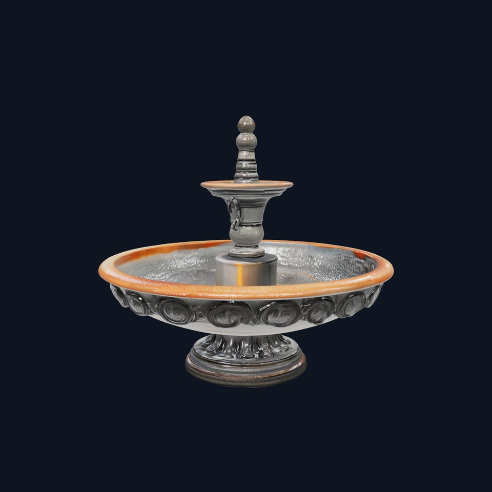 Ornate Garden Fountain Model Pack