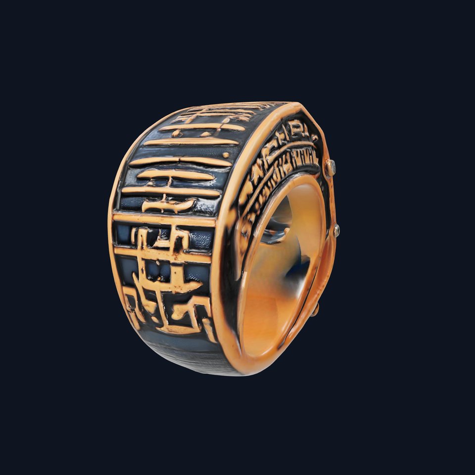 Ornate Turquoise Gemstone Ring Model Pack