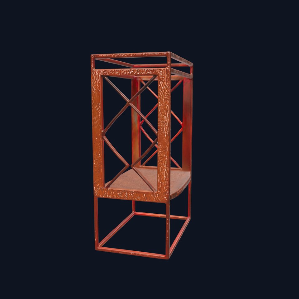 Industrial Rusty Metal Shelf Model Pack