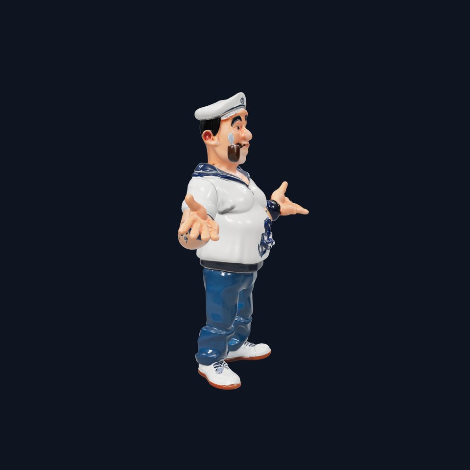 Sailor Render  Cartoon Style D Character Model
