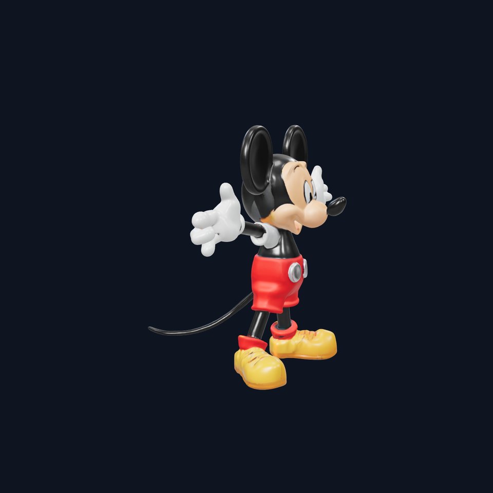 Cartoon Mouse Character with Red Shorts and Yellow Shoes D Model