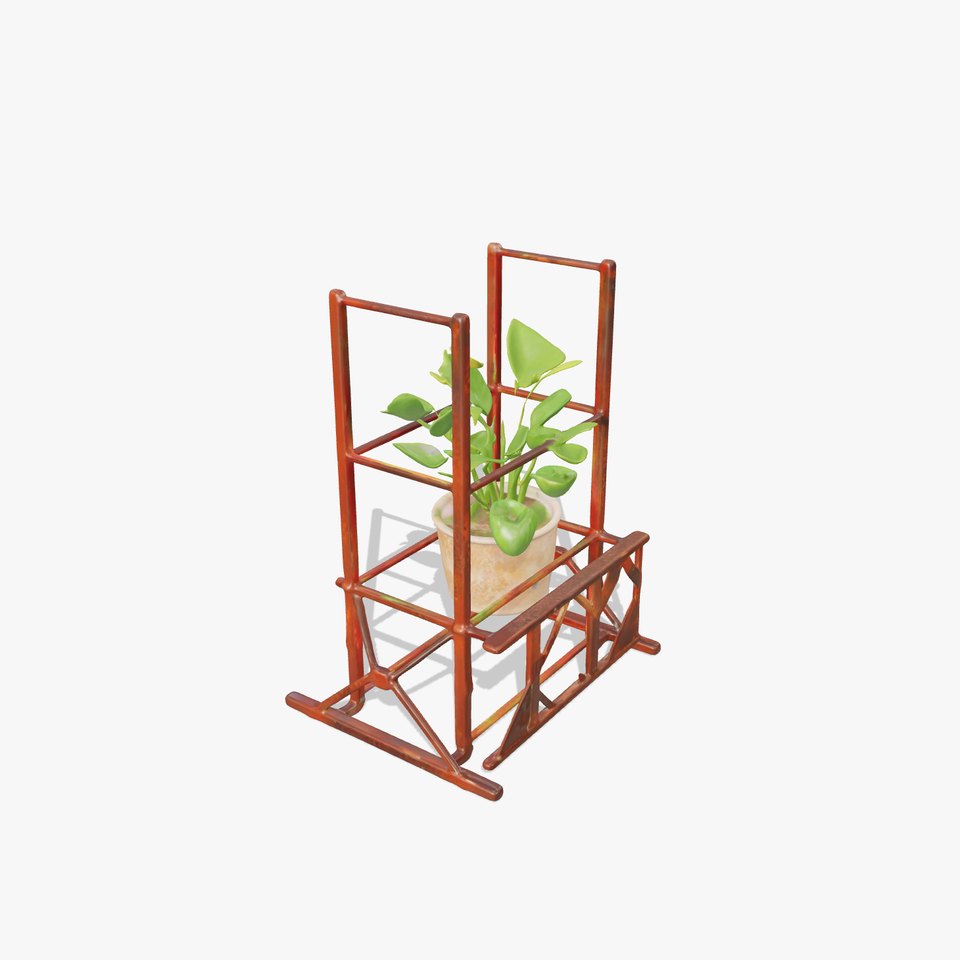 Rustic Iron Plant Stand model pack