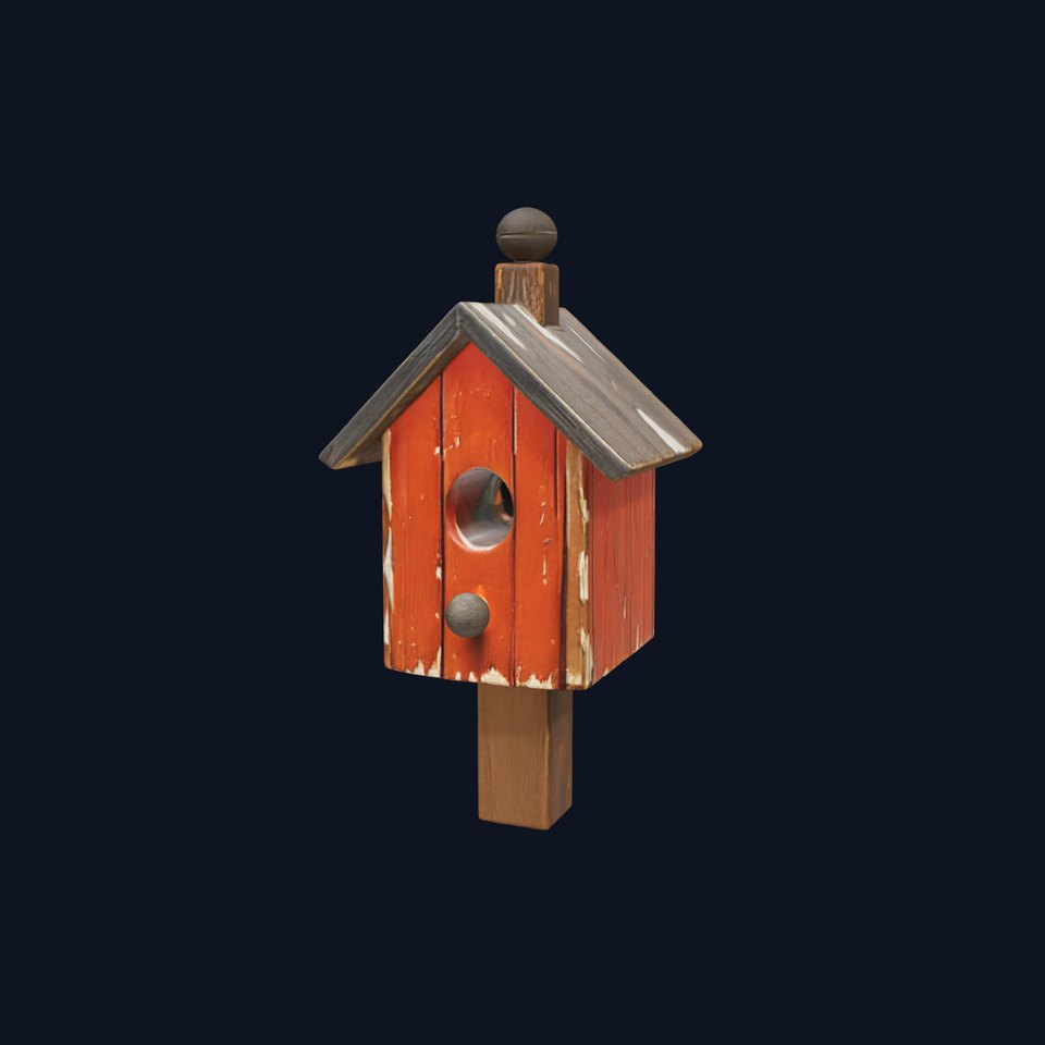 Rustic Wooden Birdhouse Model Pack