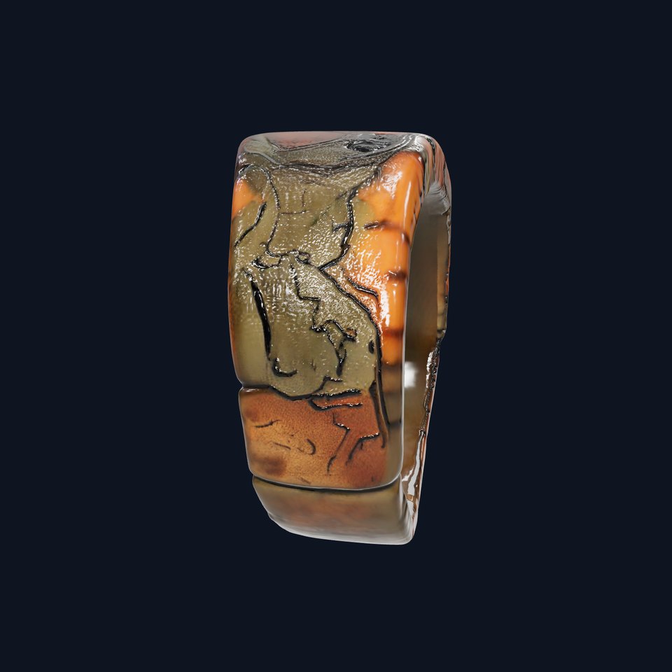 Textured Stone Ring D Model Pack