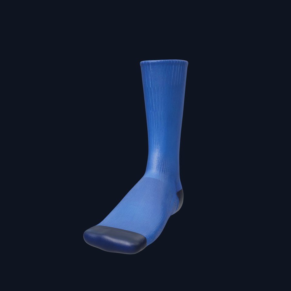 Blue Sock Model Pack with Ribbed Texture