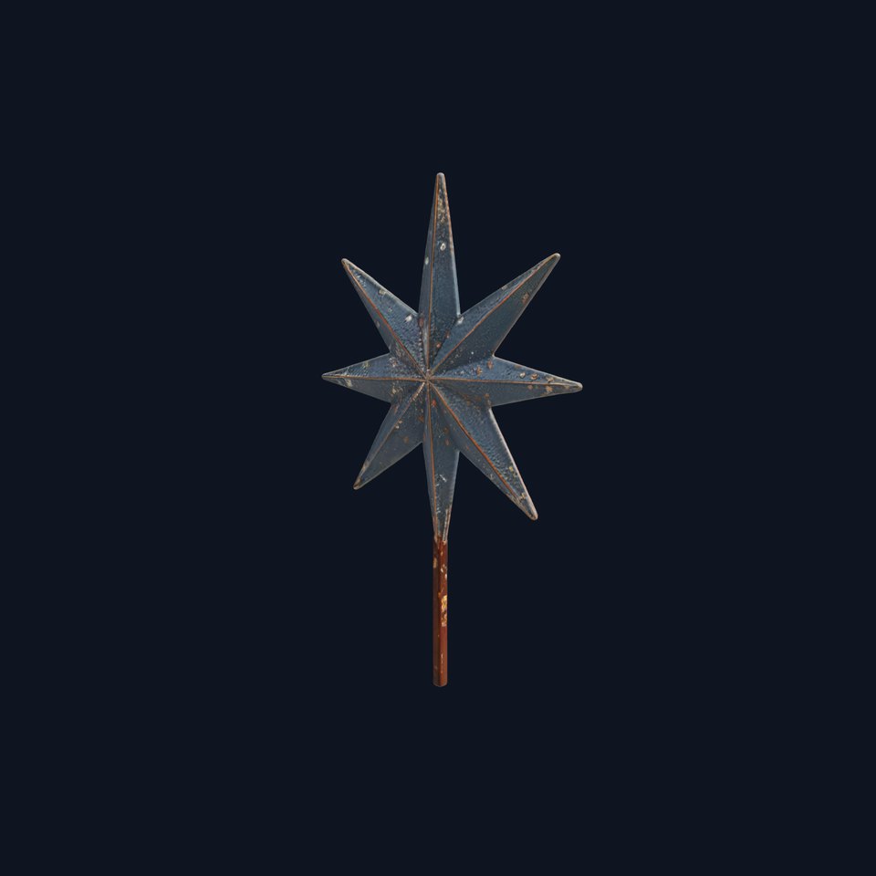Vintage Metal Star Ornament Model Pack