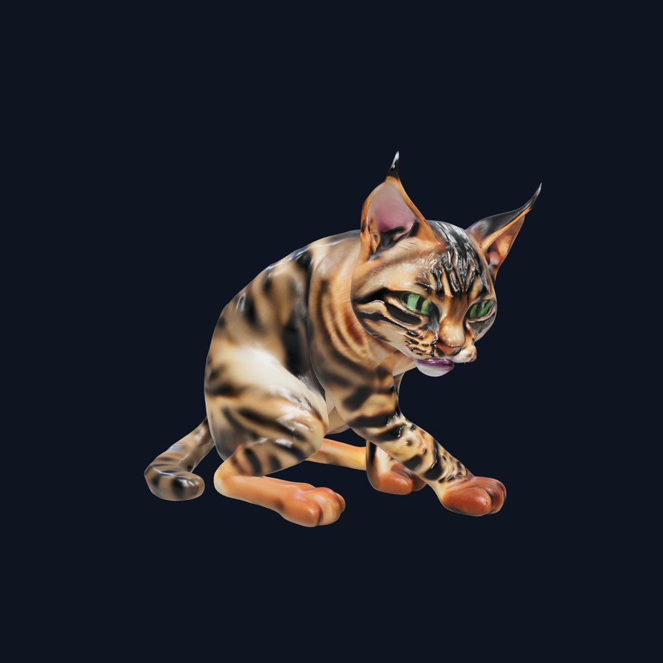Bengal Cat Model Pack for Realistic Rendering