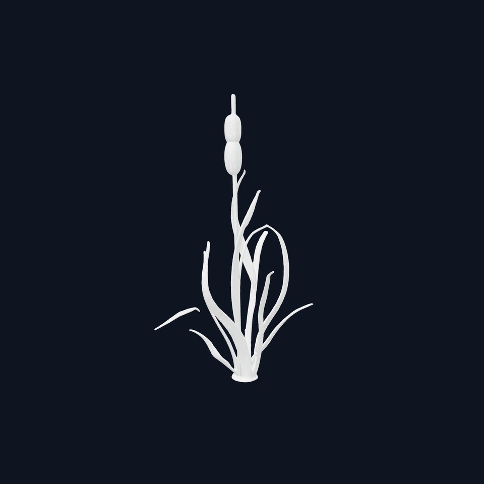 Metallic Cattail Sculpture D Model Pack