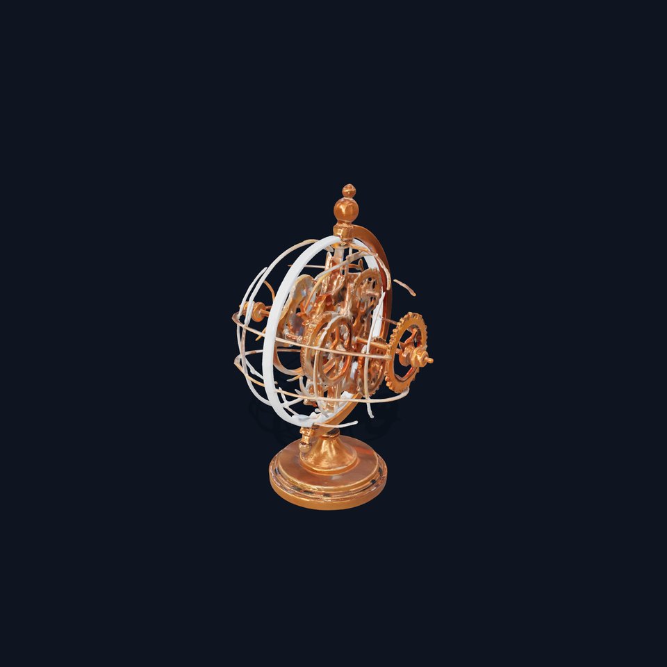 Steampunk Globe Gear Puzzle Model Pack