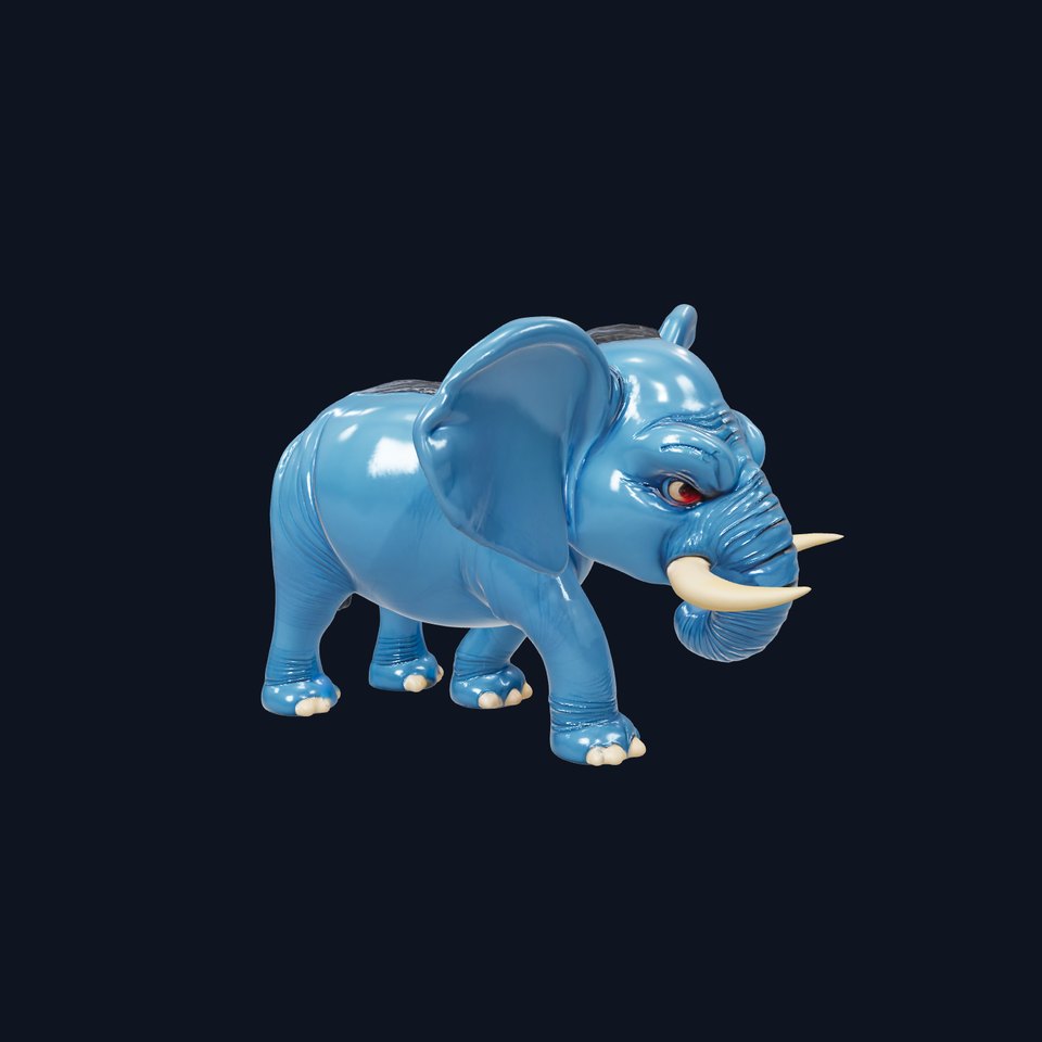 Cartoon Elephant D Model Pack