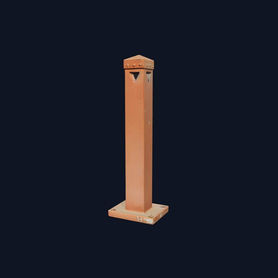 Rusty Metal Bollard D Model Pack