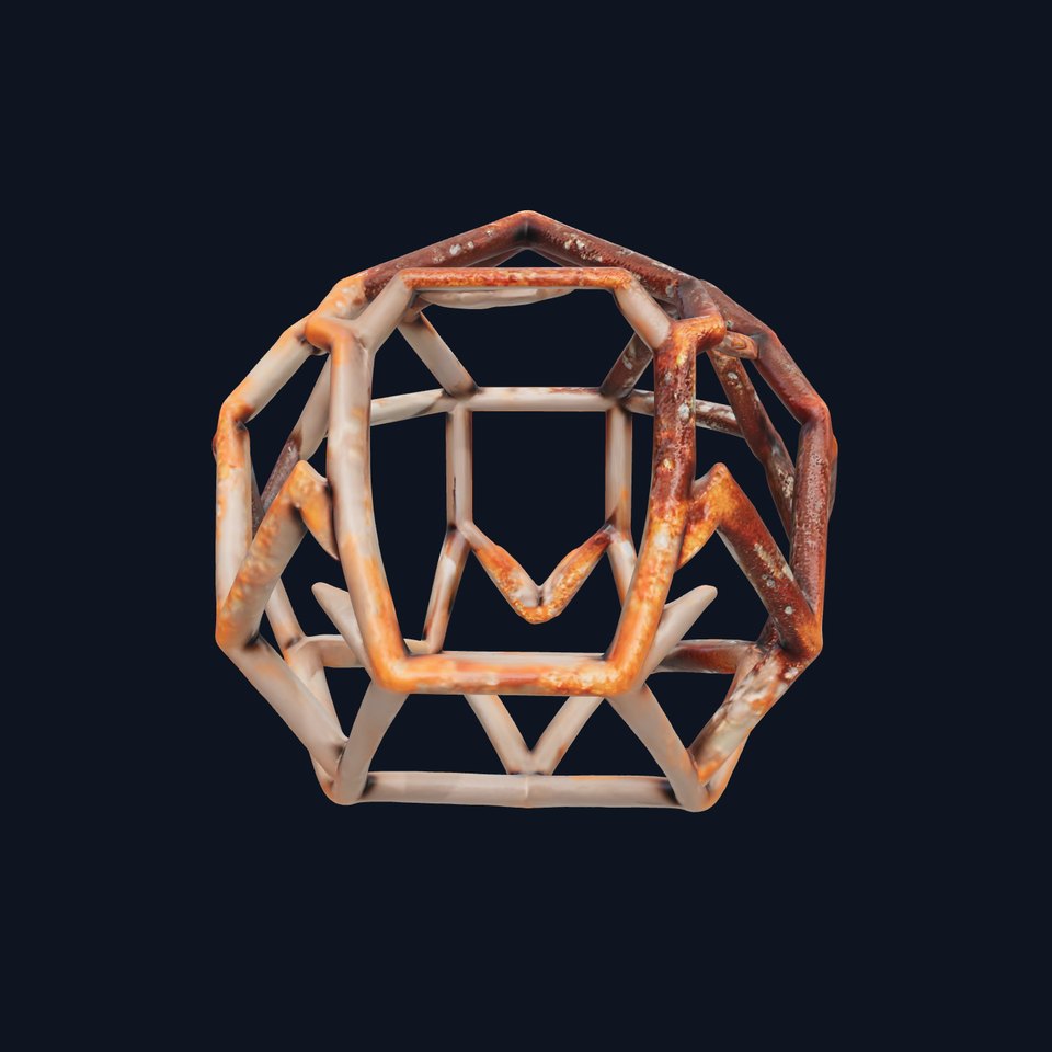 Rusted Metal Geodesic Sphere Model Pack