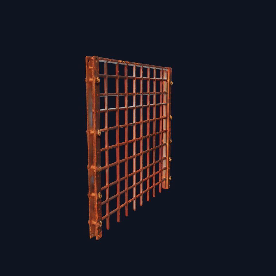 Rustic Metal Grid Panel model pack