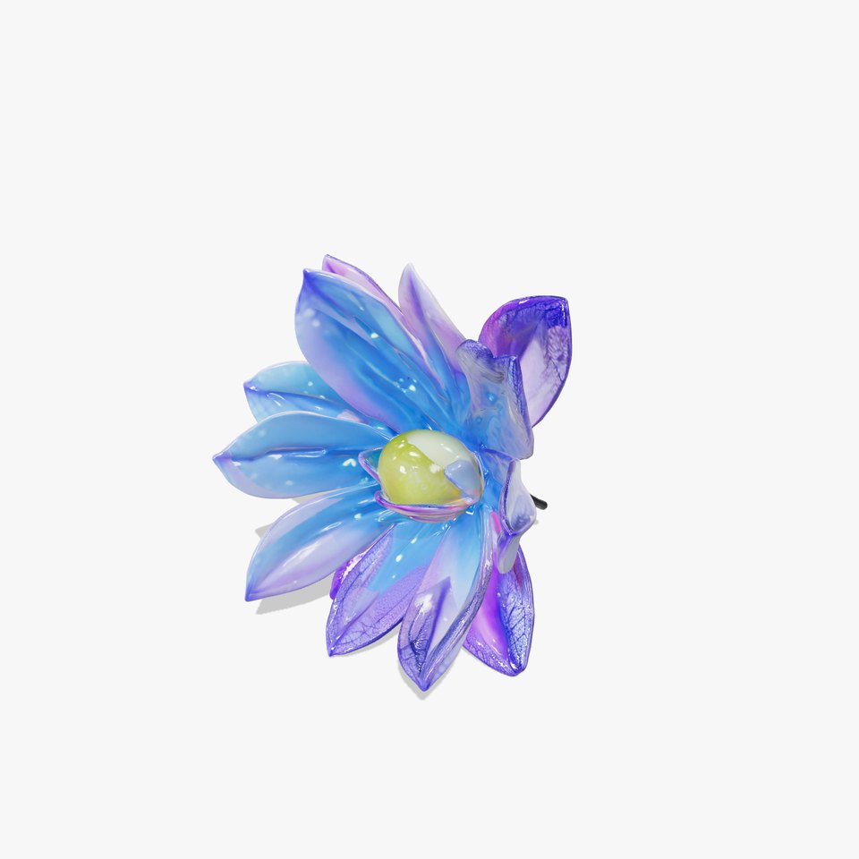 Vibrant Blue Flower Petal Model Pack
